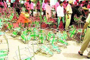 A view of rally after the clash