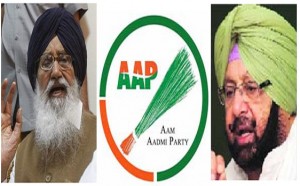 Aam Aadmi Party under attack from Parkash Singh Badal and Capt. Amrinder Singh