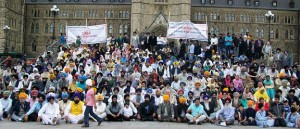 Sikhs gathered outside Parliament of Canada