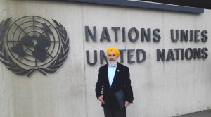 After meeting the UN Human Rights Officer, Dal Khalsa secretary Prithpal Singh coming out of UN headquarters in Geneva.