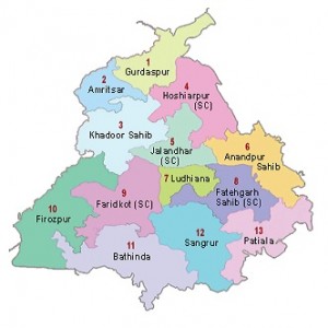 Lok Sabha Elections 2014 - Constituencies in Punjab (Map)1