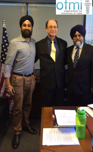 Sarbjit Singh and Preet Charm Singh with Congressman Sherman