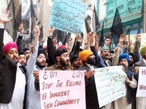 Pak Sikhs protesting against persecution