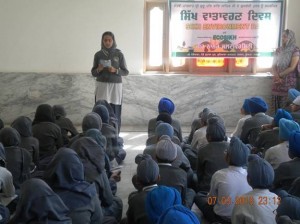 Kids read out pledge for nature preservation in various schools in Punjab.