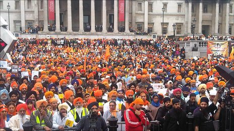 A part of Sikh gathering during Freedom Rally at Trafalgar Square [June 2011 - File Photo]