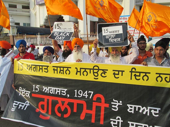 Another view of Azadi March held by Dal Khalsa in Jalandhar City on August 13, 2014