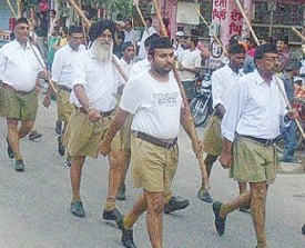 Armed RSS activists hold march in Barnala (Punjab) [Oct. 05]