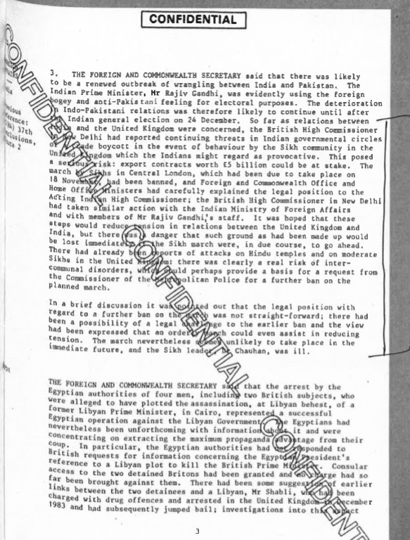 Cabinet Papers 15 & 22 Nov 84 (2)