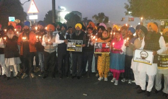 Candle light vigil in Jalandhar