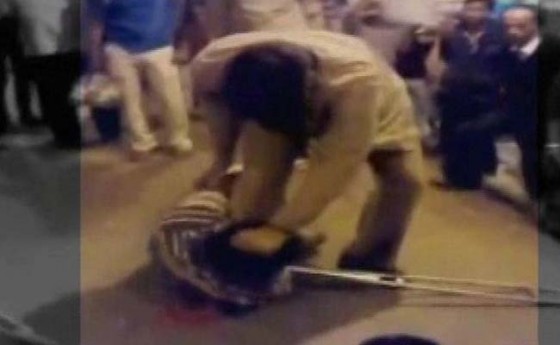 Passersby captured mobile phone videos of the physically challenged man being thrashed by Railway Police Force personnel