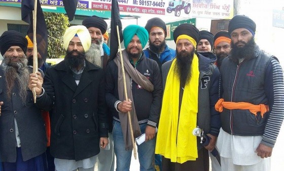 Sikh activists in Tarn Taran mark India's republic day as Black Day on 26 January 2015.