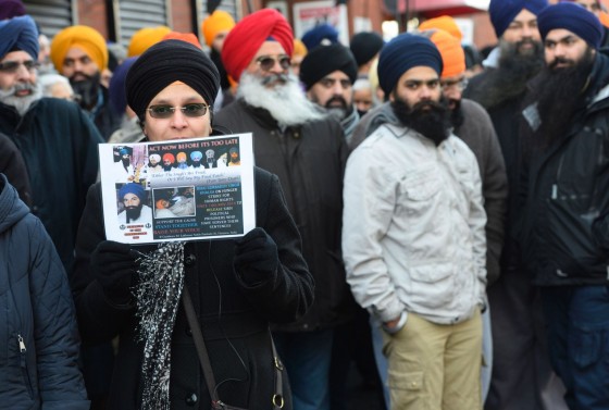 Sikhs protest in Birmingham