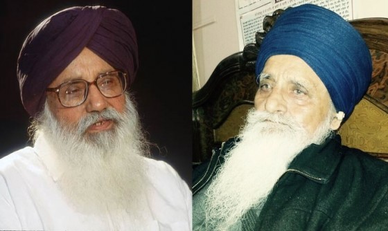 Parkash Singh Badal (L) and Surat Singh Khalsa (R) [File Photos]