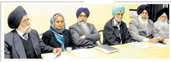 Representatives of Sikh organizations during press conference at Chandigarh