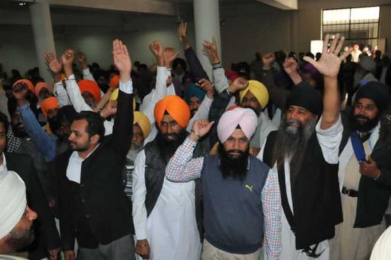 Sikhs staged protest at Bathinda court complex during Jagtar Singh Tara's court appearance