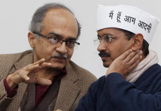 Prashant Bhushan (L) and Arvind Kejriwal (R) [File Photo]