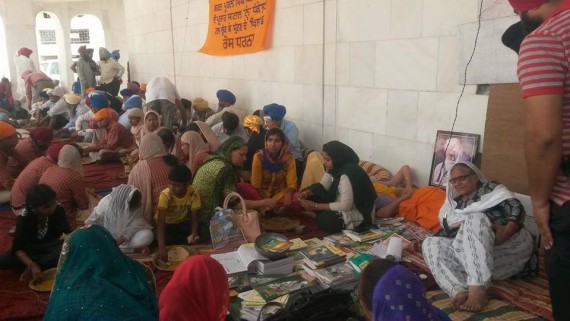 Protest sit-in staged by Bibi Inderjit Kaur and others