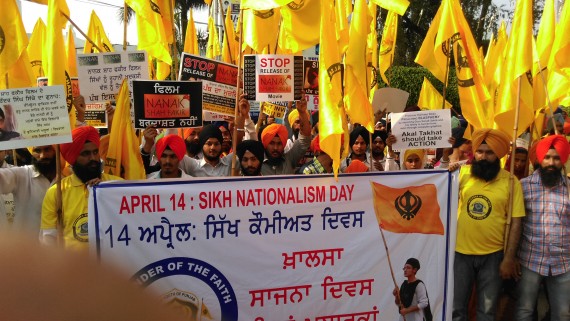A view of march by Sikh Youth of Punjab