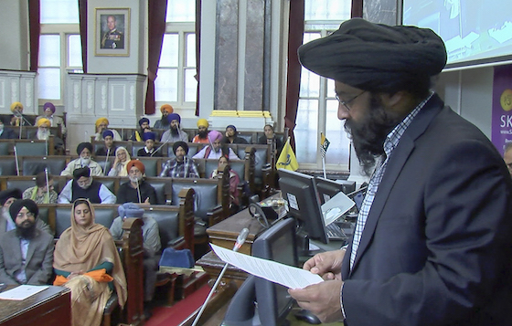 Ranjit Singh Srai facing the Conference gathering