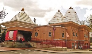 Surrey’s Shri Laxmi Narayan Temple’s building getting spruced up and pressure-washed in preparation for the big day. Photo by Chandra Bodalia