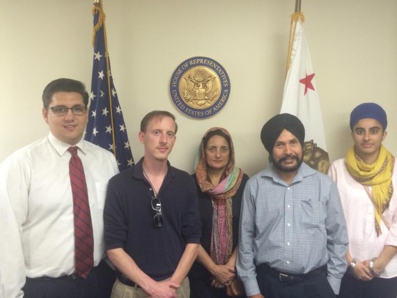 An OFMI delegation poses inside Congressman Mike Honda’s office; staff refused to be pictured with Sikhs