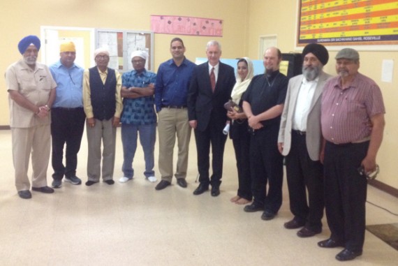Bahujans, Christians, and Sikhs pose with Congressman McClintock after meeting