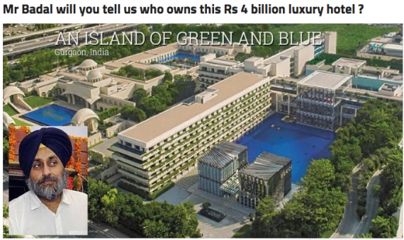 Mr Badal will you tell us who owns this Rs 4 billion luxury hotel