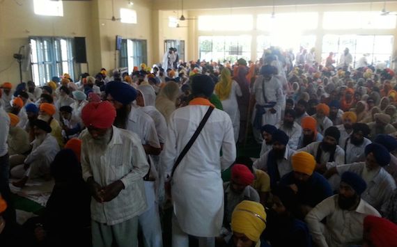 A view of Sikh Sangat attending the Panthic conference