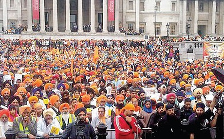 Sikh gathering at Traflagar square [File Photo]