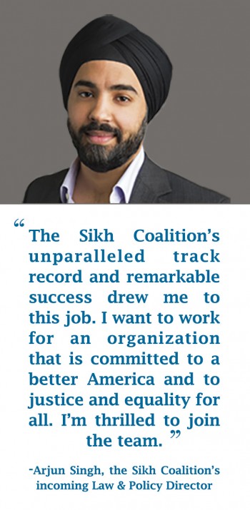 Arun Singh, The Sikh Coalition