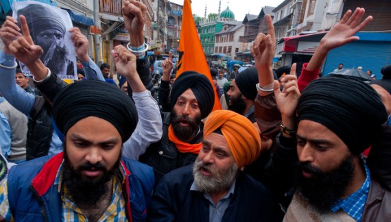 Sikh protest in Srinagar