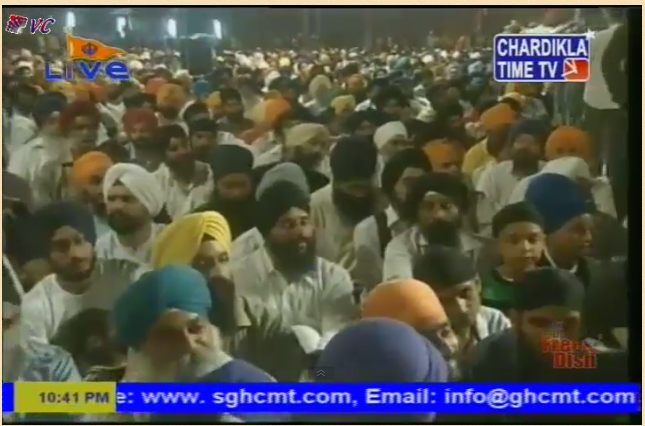 A screenshot from live telecast of Shaheedi Samgam