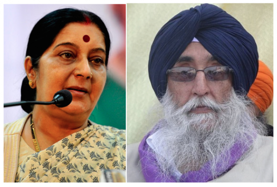 Sushma Swaraj (L) | Simranjeet SIngh Mann (R) [File Photos]
