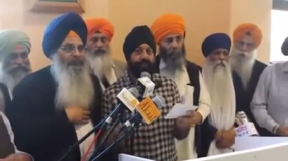 Representatives of Sikh Council UK and other Sikh bodies making announcing decisions after August 23 meeting