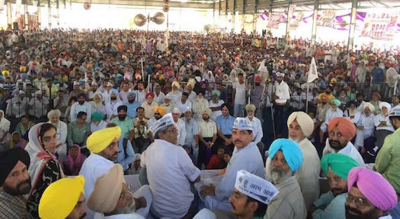 A view of AAP rally in Mullanpur Dakha