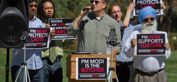 Demonstrators hold out protest against Google for inviting Modi