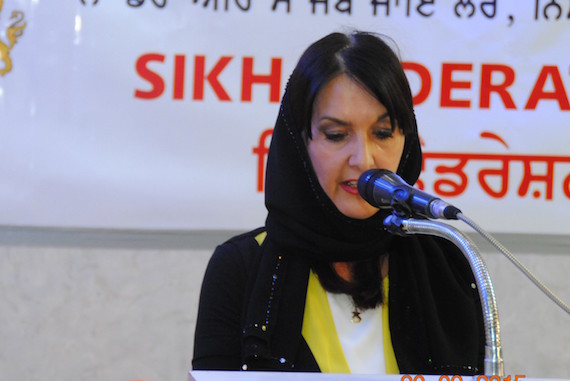Margaret Ferrier MP speaking at Sikh Federation (UK)'s 2015 Convention