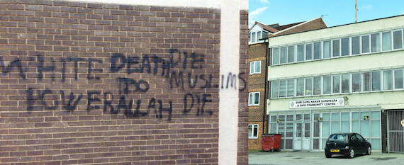 A Sikh Gurdwara in UK vandalised with racist graffiti; Police investigating