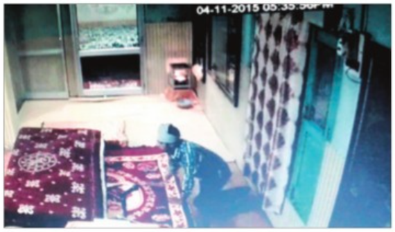 Person leaving a letter in village Samalsar Gurdwara caught on CCTV camera
