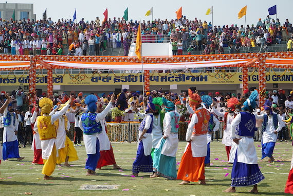 Bhangra was performed by artists during opening ceremony of Khalsai Khed Utsav | Photo: Department of Journalism and Mass Communication,  SGGSW University