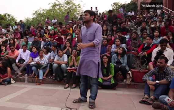Kanhaiya Kumar addressing a students gathering at JNU Campus  [File Photo]