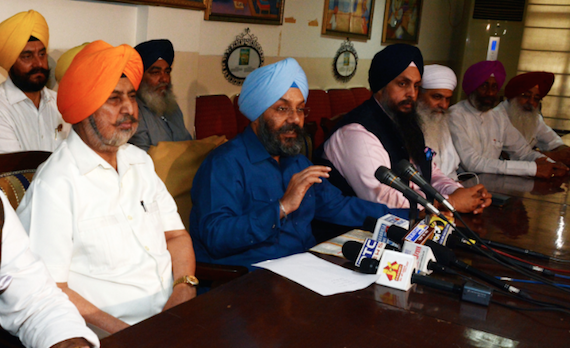 Manjit Singh GK and others addressing press conference in Delhi