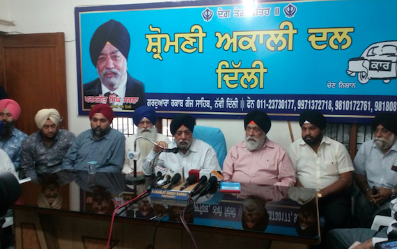 Parmjeet Singh Sarna addressing the press conference