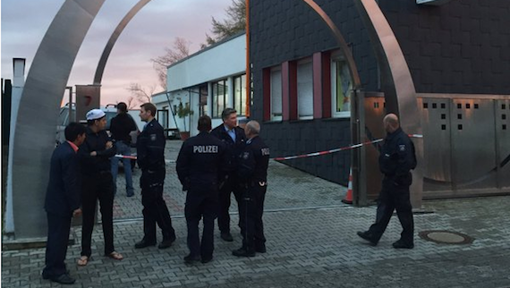 Police outside Gurdwara Nanaksar Essen, Germany