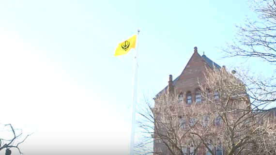 Sikh Flag in Queen's Park, Toronto, Canada