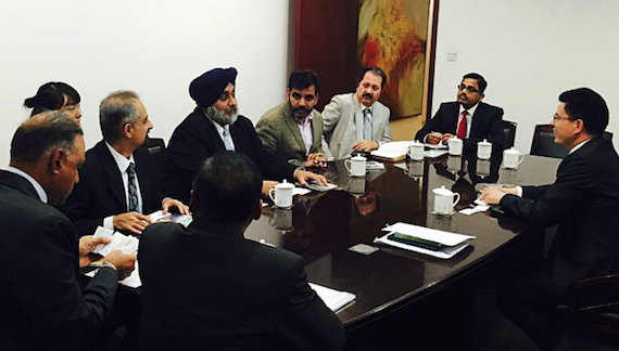 Sukhbir Badal in a meeting with Chinese Cycle manufacturers in Shanghai on Monday May 9, 2016