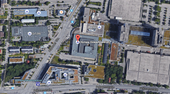 Olympia Shopping Centre, Munich | Source: Google Maps