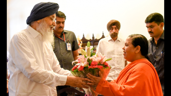 CM Parkash Singh Badal meets Central Minister Uma Bharti