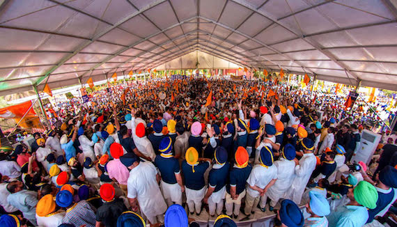 A view of gathering during show of strength by Youth Akali Dal (August 08, 2016)