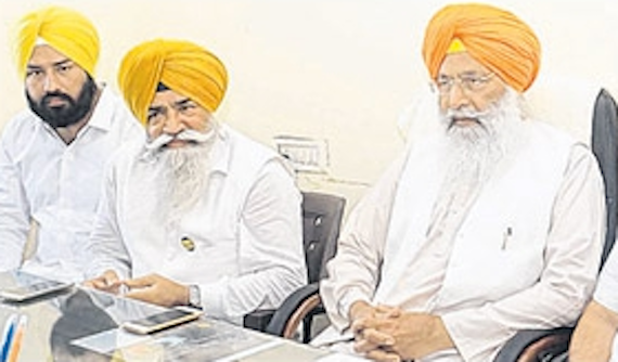 SAD (B) Secretary General Sukhdev Singh Dhindsa addressing media persons